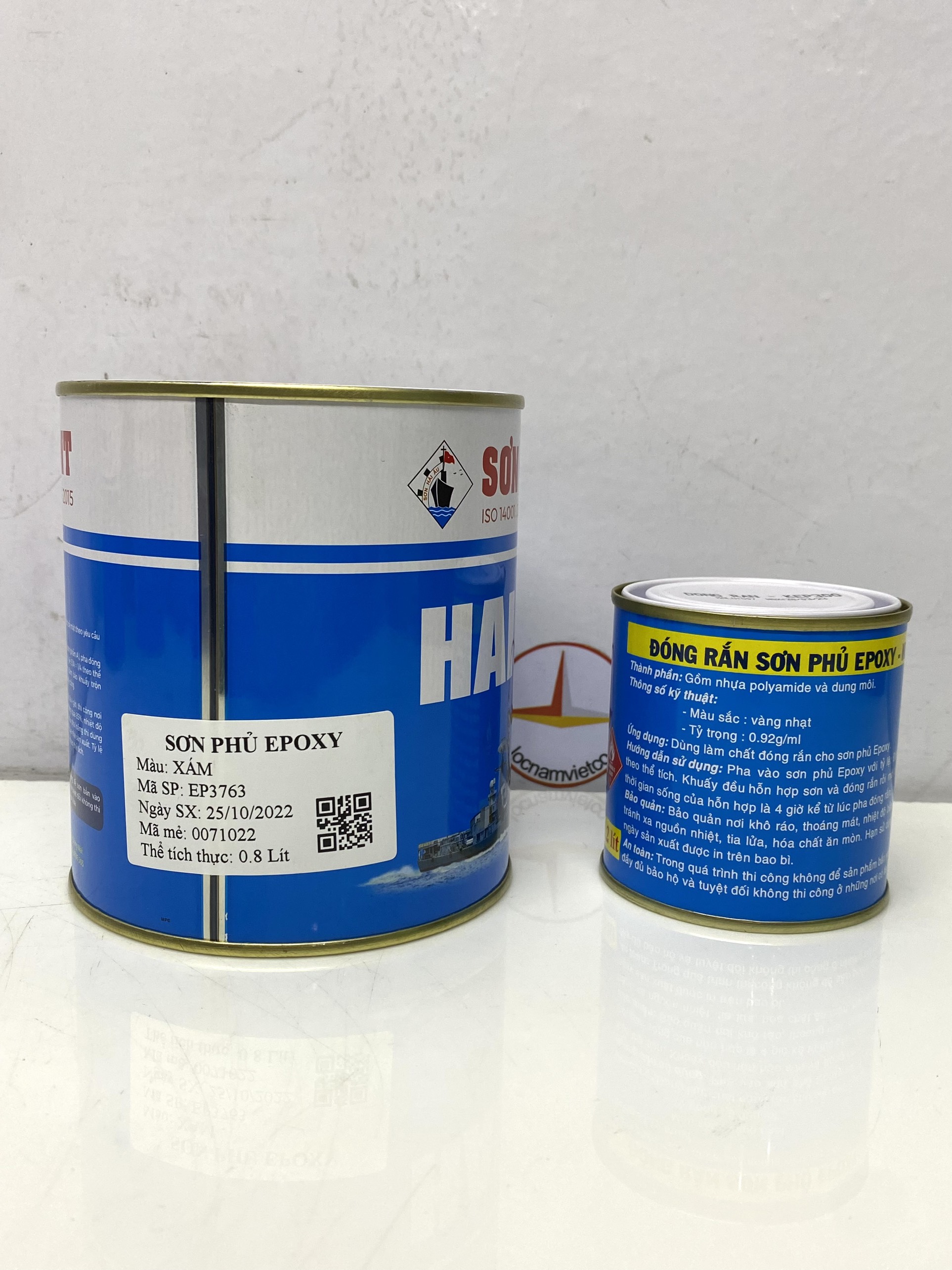 Sơn Epoxy Hải Âu màu xám EP763 1L/Bộ