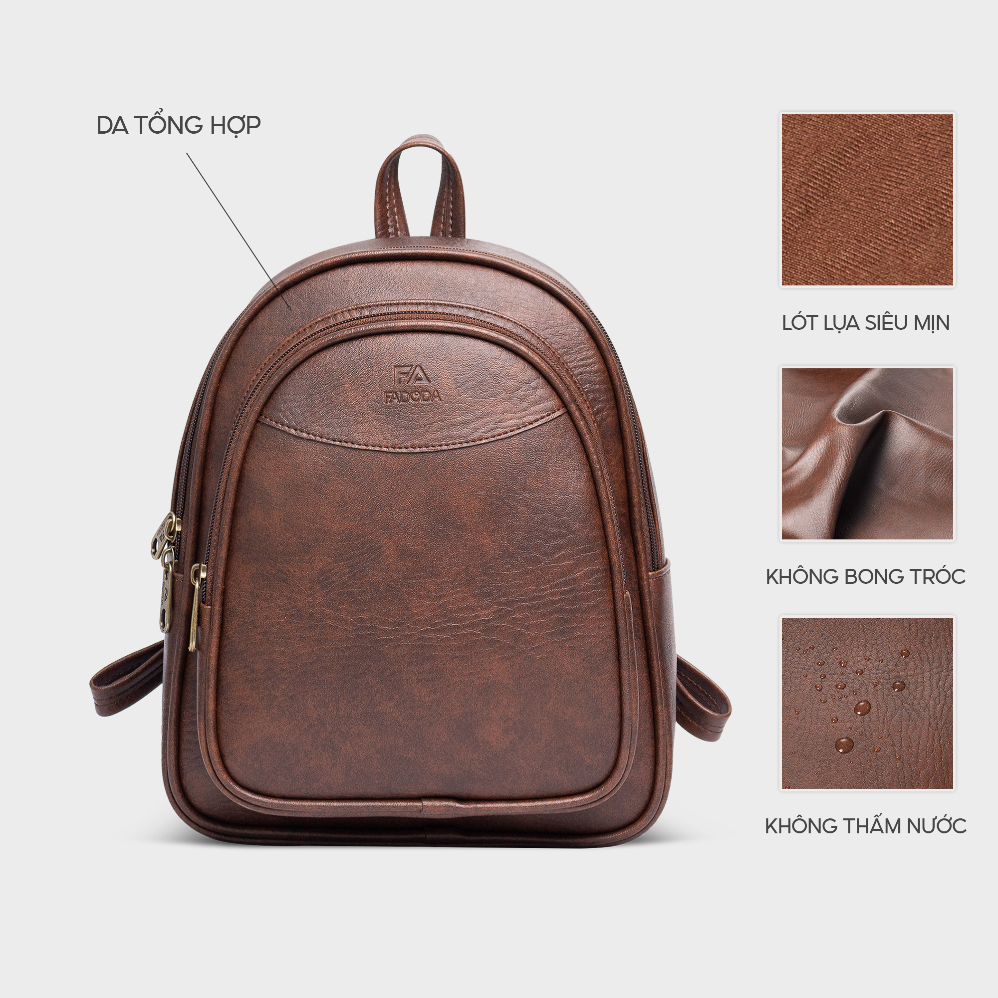 Balo nữ mini thời trang FADODA FBA6 nhiều màu