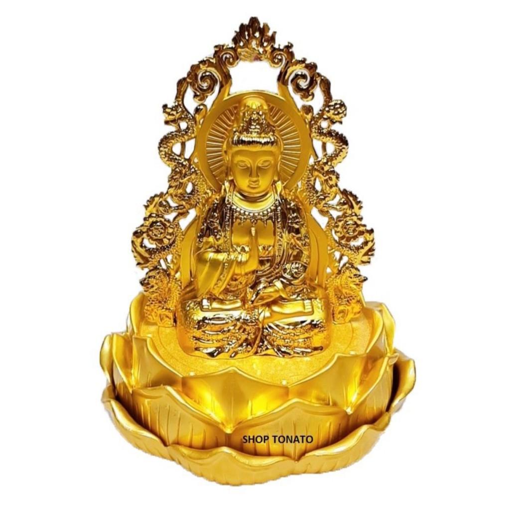 PHẬT QUAN ÂM 2 MẶT ĐỂ XE Ô TÔ ĐẾ SEN 060 MẪU SỐ 1