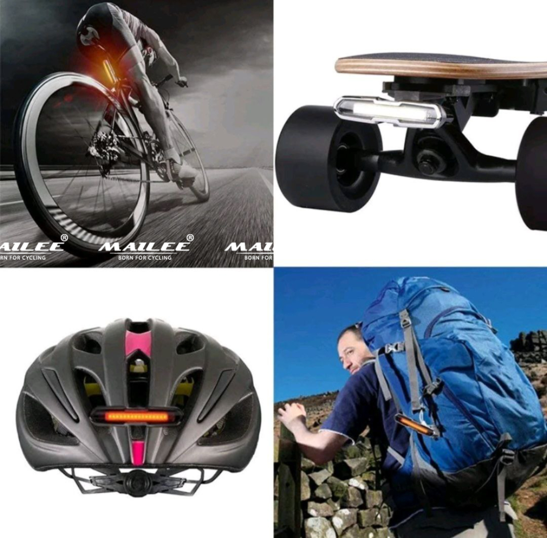 Đèn hậu LED xe đạp 2 màu đèn khẩn cấp đa năng siêu sáng chống nước, có thể sạc lại bằng USB 5 chế độ sáng chớp nháy MAI LEE