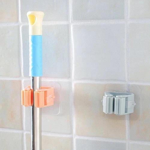 Móc Dán Tường Giữ Cây Lau Nhà, móc treo cây lau nhà dán tường, kẹp chổi chịu lực 6kg