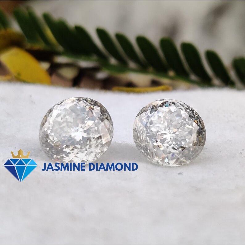 (Size 15-18 ly) Kim cương nhân tạo Mỹ Moissanite giác cắt hoa cúc Portuguese