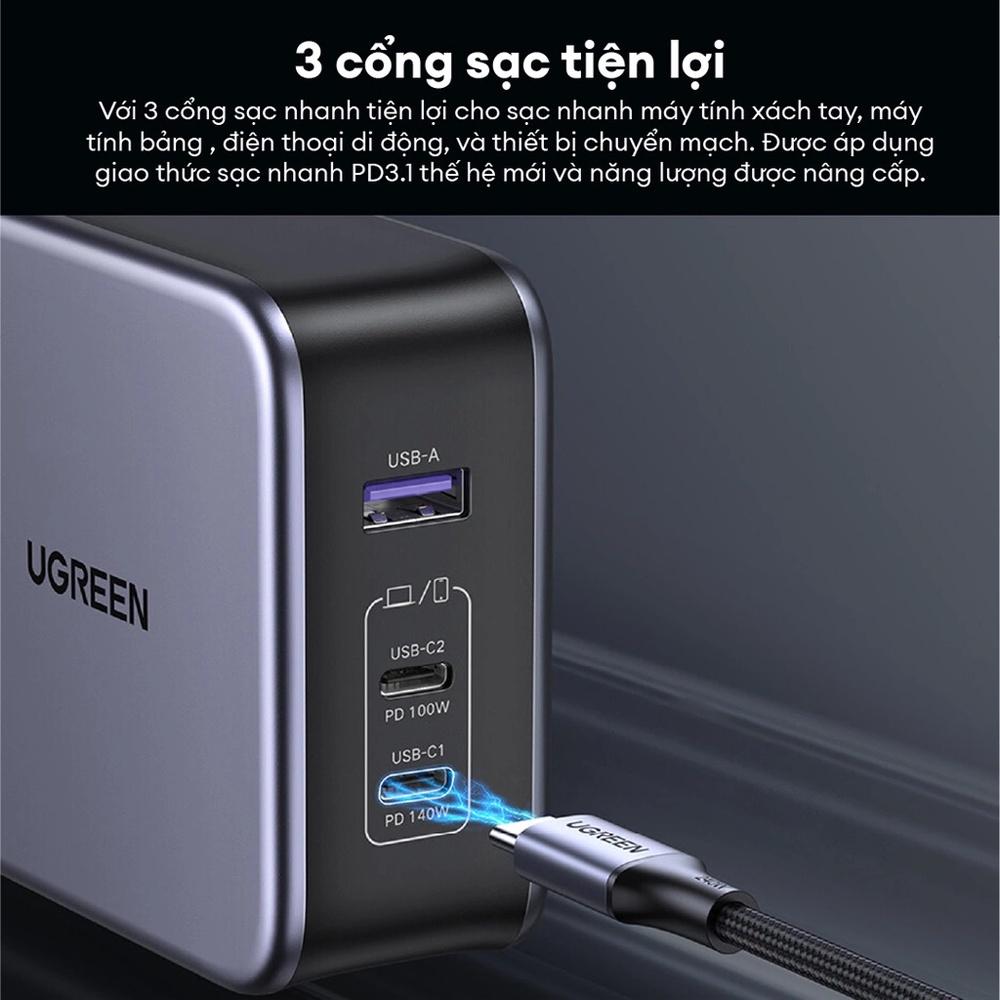 Sạc điện Thoại Nhiều Cổng | Củ Sạc Nhanh 140w Cổng USB Type C PD3.1 2C-1A CD 289 90548 | Công suất 140W