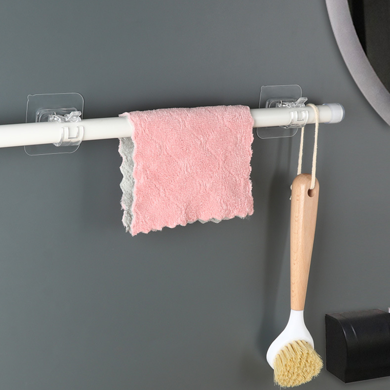 Móc dán tường tiện lợi đỡ thanh treo không cần khoan tường dễ dàng lắp ráp