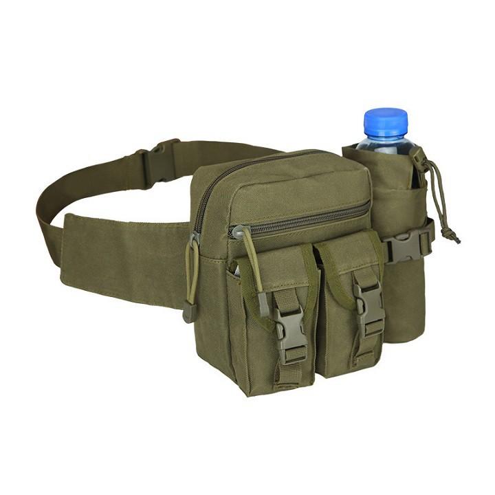 Túi đeo hông đeo bụng đa năng phong cách quân đội có ngăn đựng bình nước