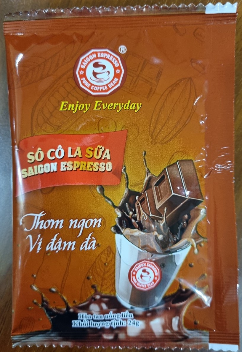 Sô cô la sữa Saigon Espresso hòa tan, Hộp 10 gói, 24g/gói. KLT 240g/hộp