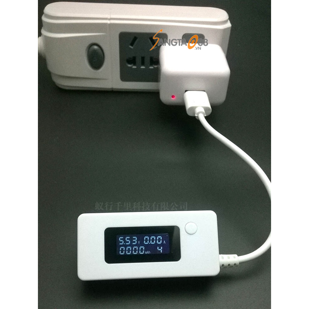 Máy đo cường độ dòng điện và dòng sạc điện thoại Version2 (Tặng quạt nhựa mini cắm cổng USB-Màu ngẫu nhiên)