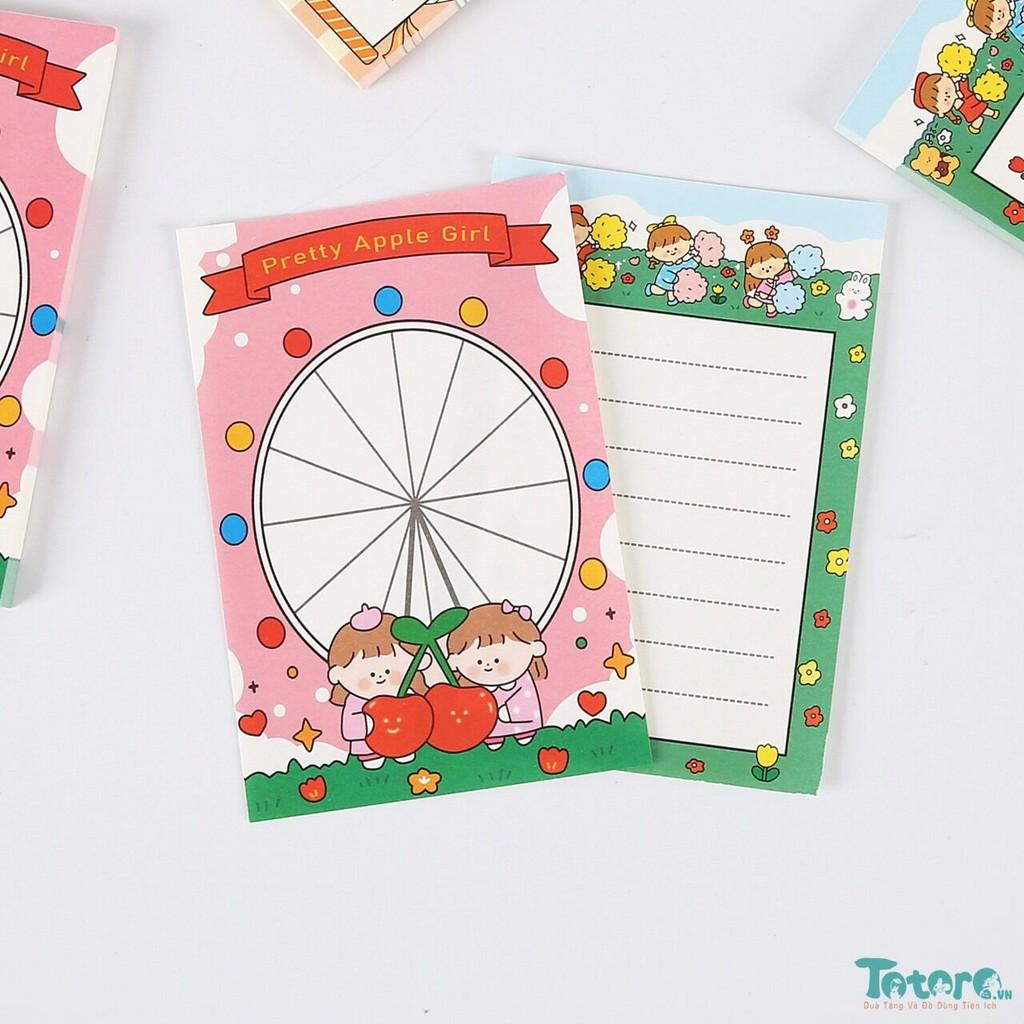 Tệp giấy nhớ Bé Gái dã ngoại - 12x8cm - 50 tờ