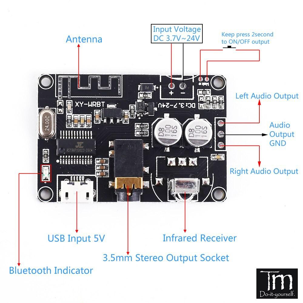 Mạch Giải Mã Âm Thanh Bluetooth 5.0 XY-WRBT Có Remote