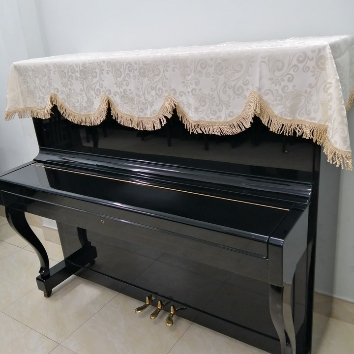 KHĂN PHỦ ĐÀN PIANO CƠ VẢI GẤM HỌA TIẾT ÁNH BẠC CAO CẤP