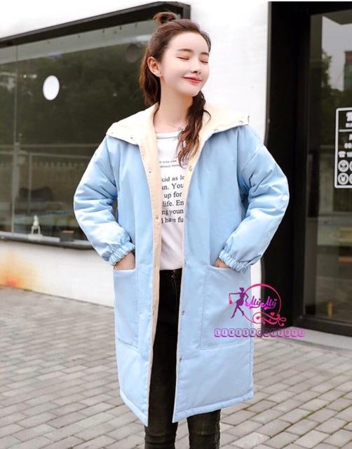 Áo khoác dù from dài phối hai màu