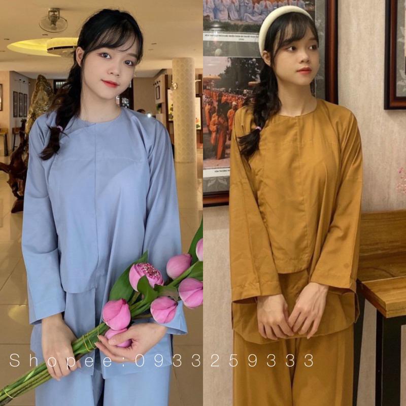 Đồ Lam Đi Chùa # Vạt Hò # Đồ Bộ - Ca Cao Nút Bấm,Size 1- 47kí Trở Lại