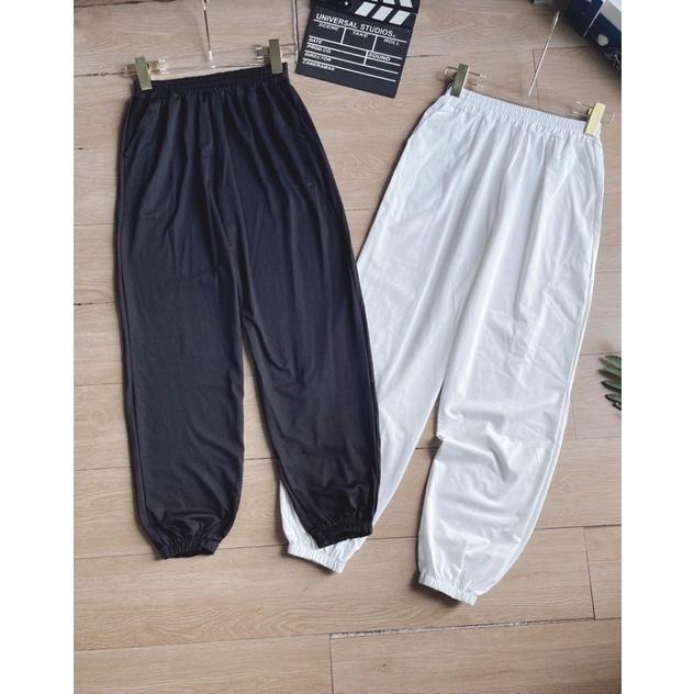 Quần thun jogger bo chun gấu, ảnh thật shop tự chụp trải sàn