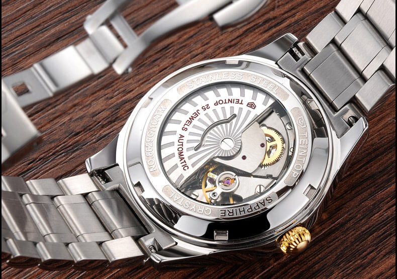 Đồng hồ nam chính hãng Teintop T8629-2 Fullbox, Kính sapphire ,chống xước,chống nước,dây kim loại thép không gỉ 316L, máy cơ , Mới 100%,Bảo hành 24 tháng,thiết kế đơn giản,sang trọng và lịch lãm