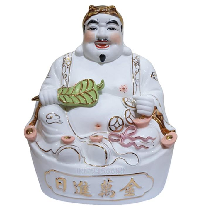 Cặp tượng thần tài ông địa sứ trắng 11 inch - M1.3