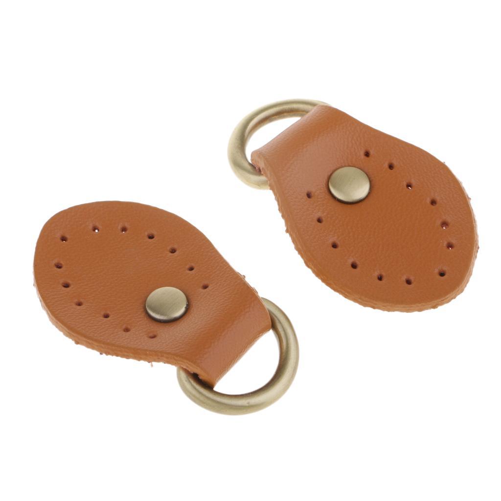 2-7pack 2pcs PU Leather Handle Snap Buckles for Handbag Making Accessories Brown
