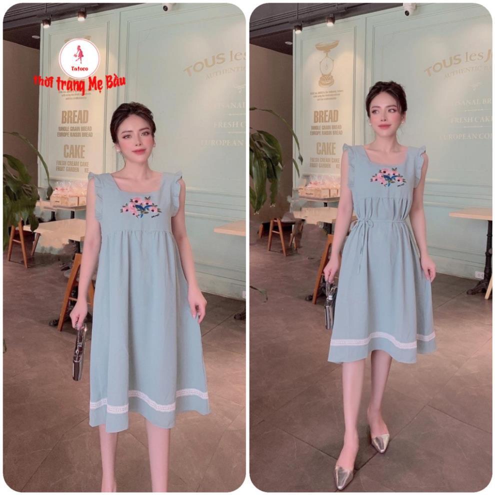 Váy bầu ba lỗ mùa hè hoa ngực .New 5 màu 45 -75kg