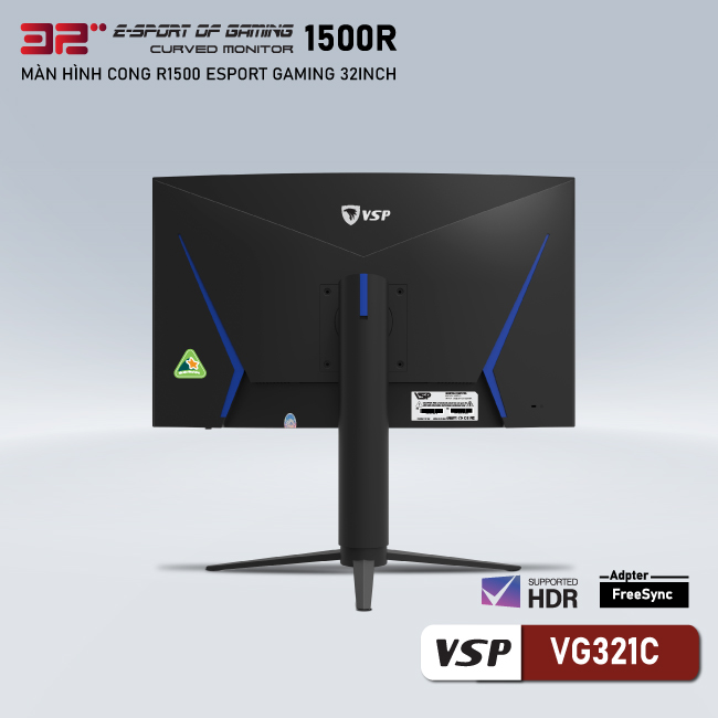 Màn hình Cong Gaming 32inch VSP VG321C (31.5&quot; FHD 165Hz, HDMI+DP) - Hàng chính hãng TECH VISION phân phối