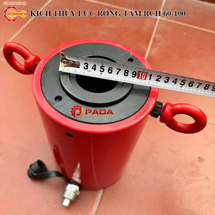 Kích thủy lực rỗng tâm 60 tấn hành trình 100mm - Bảo hành 6 tháng