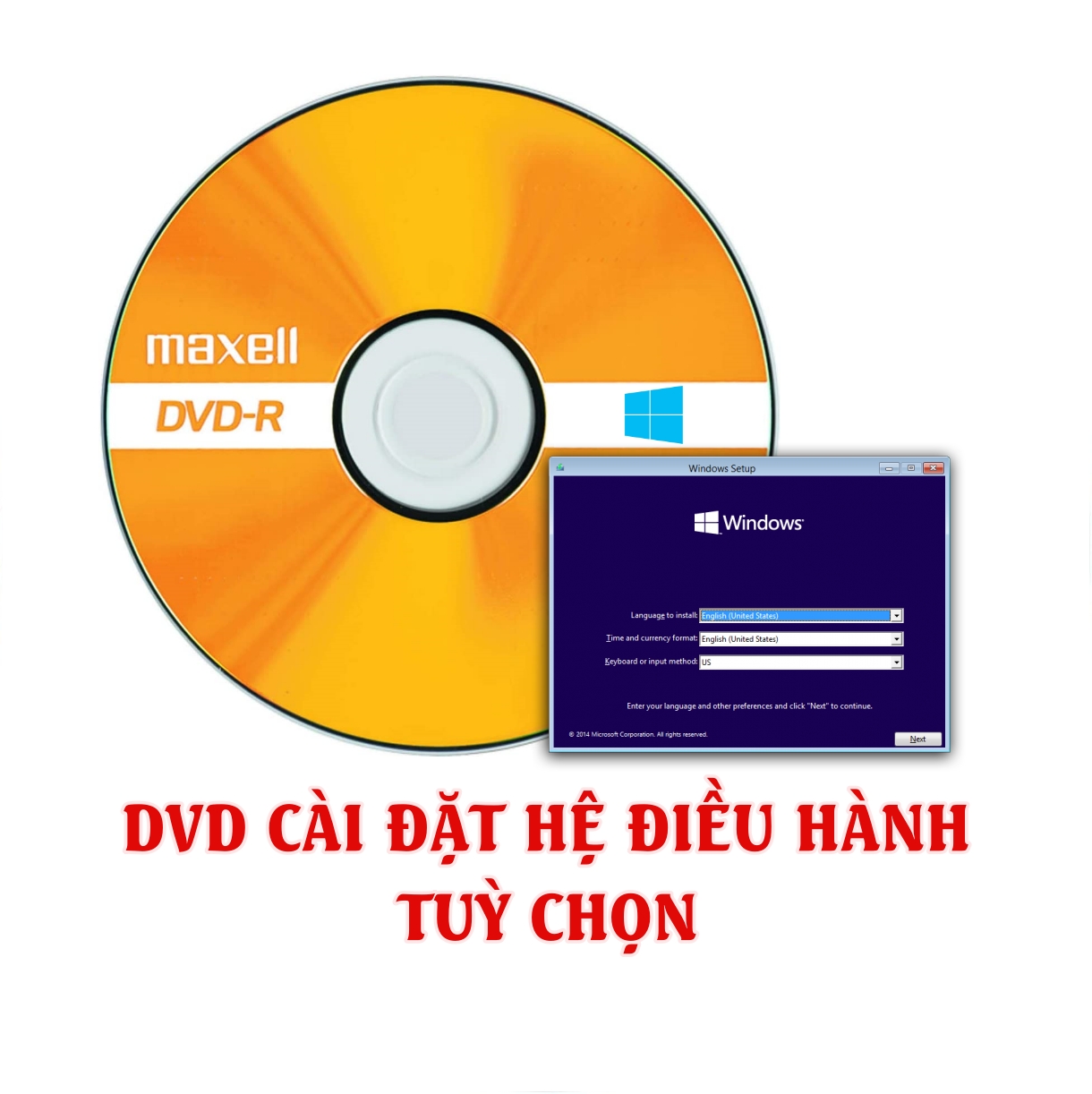 Đĩa DVD Maxell Cài Đặt Hệ Điều Hành Tuỳ Chọn - Hàng Nhập Khẩu