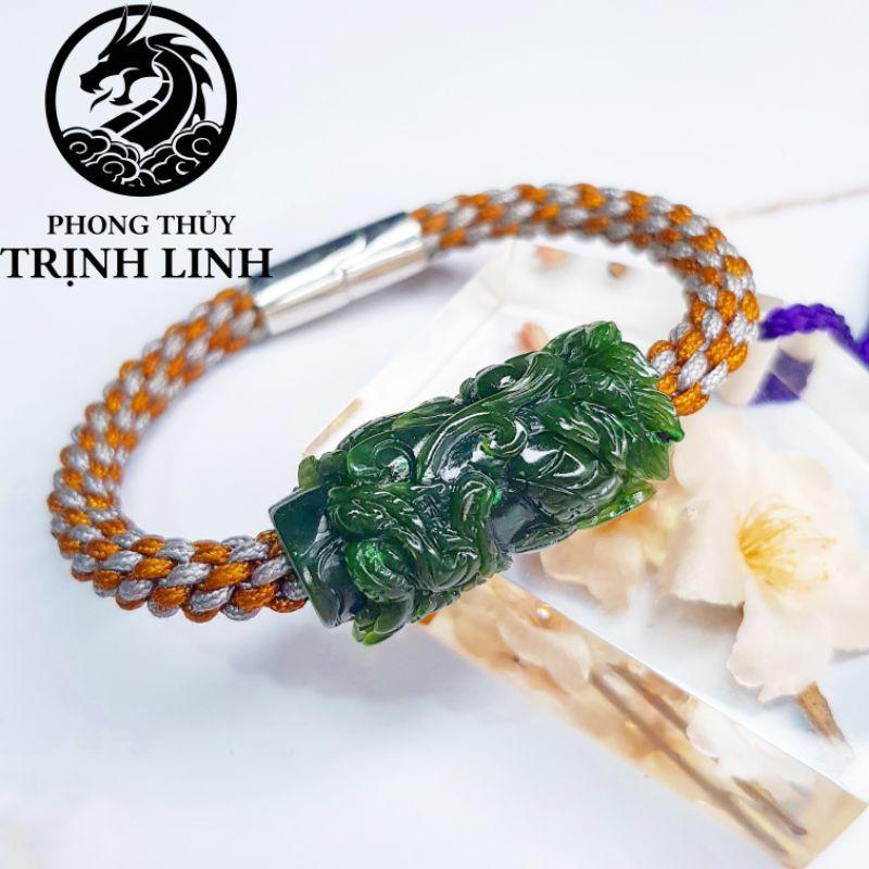 VÒNG LU THỐNG CHẠM XANH BÍCH CHẠM KHẮC RỒNG TINH XANH XẢO DÂY CAO CẤP