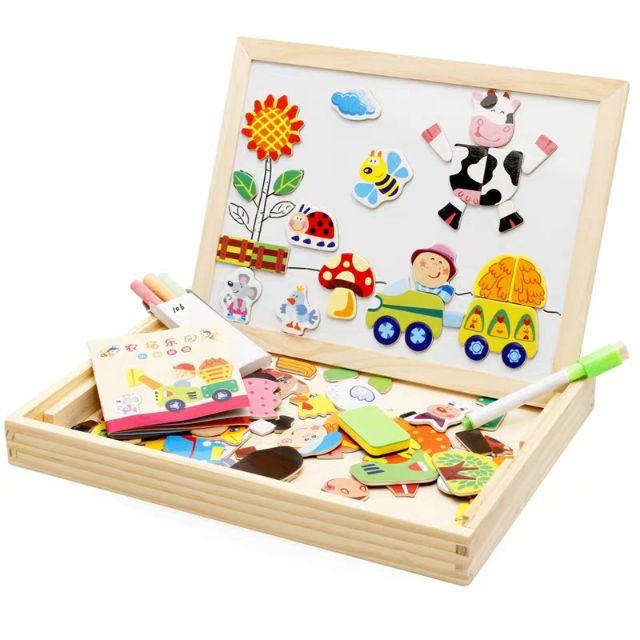 Bộ Ghép Hình Nam Châm 2 mặt cho bé - Đồ Chơi Giáo Dục