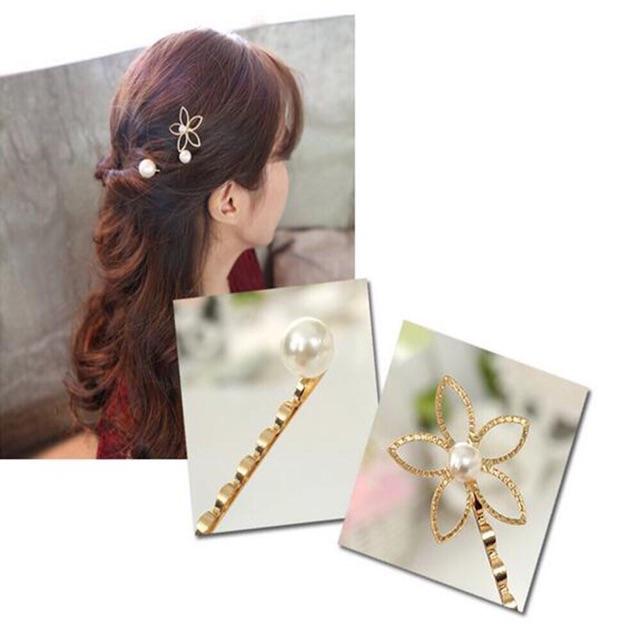 Sét 3 kẹp tóc hoa đính Ngọc