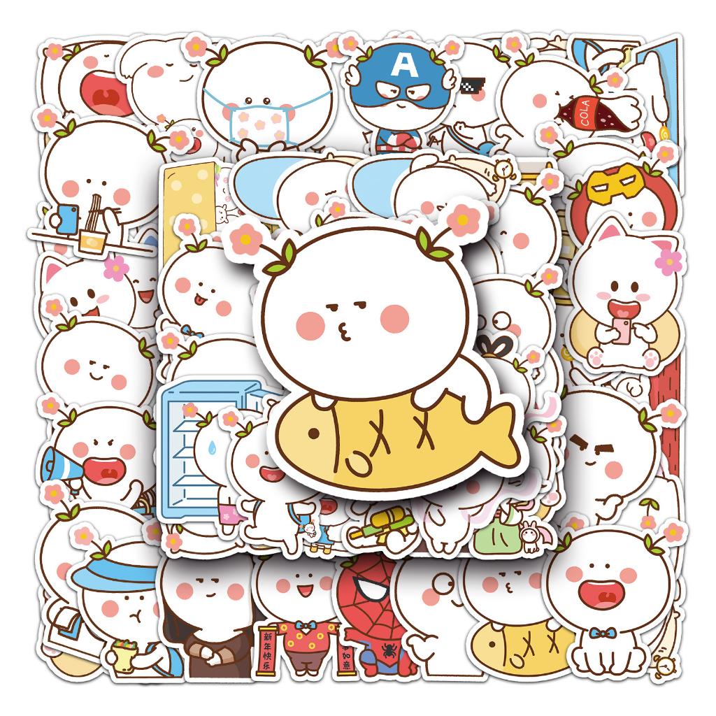Sticker CHIBI NHỊ HOA 2 hoạt hình cute trang trí mũ bảo hiểm,guitar,ukulele,điện thoại,sổ tay,laptop-mẫu S123