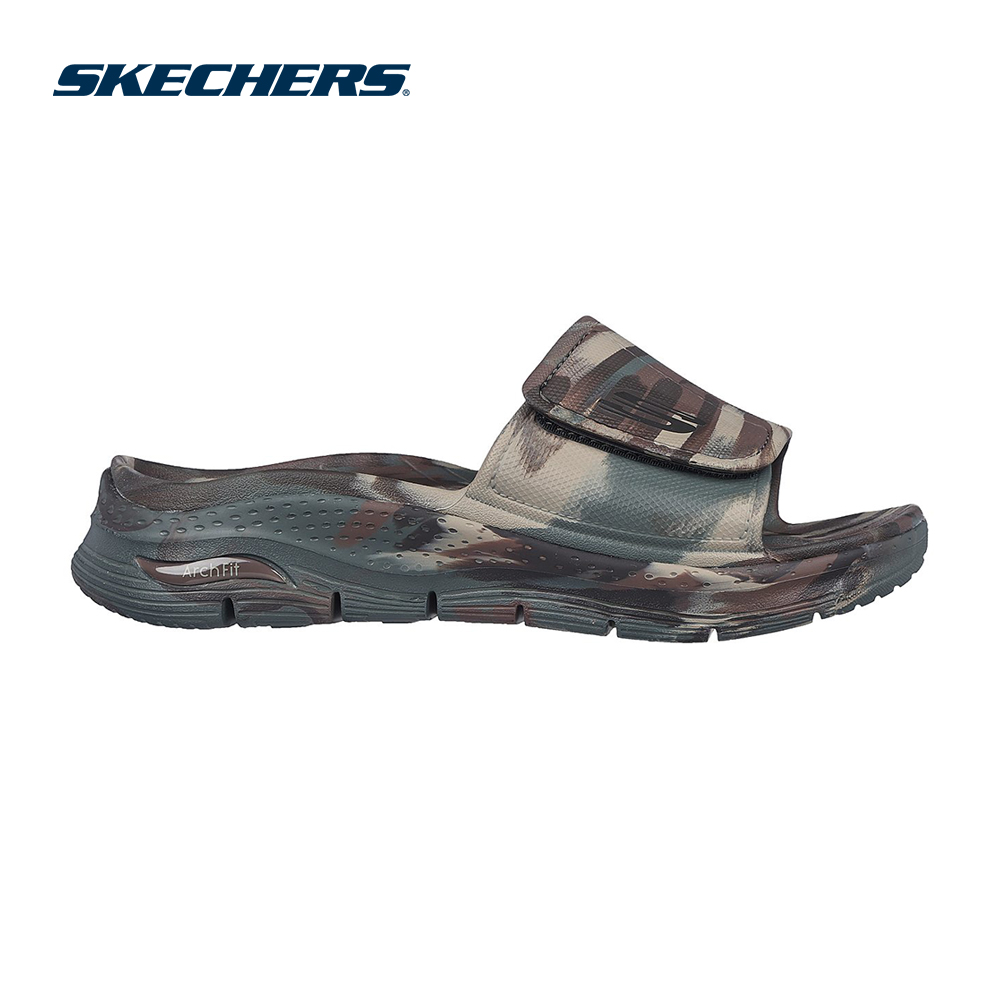 Skechers Nam Dép Quai Ngang Đi Bộ Giặt Máy Được, Thường Ngày, Đi Học, Đi Làm Arch Fit Foamies Beach Escape Walking Anti-Odor, Arch Fit, Dual-Density, Hanger Optional, Machine Washable - 243170-CAMO