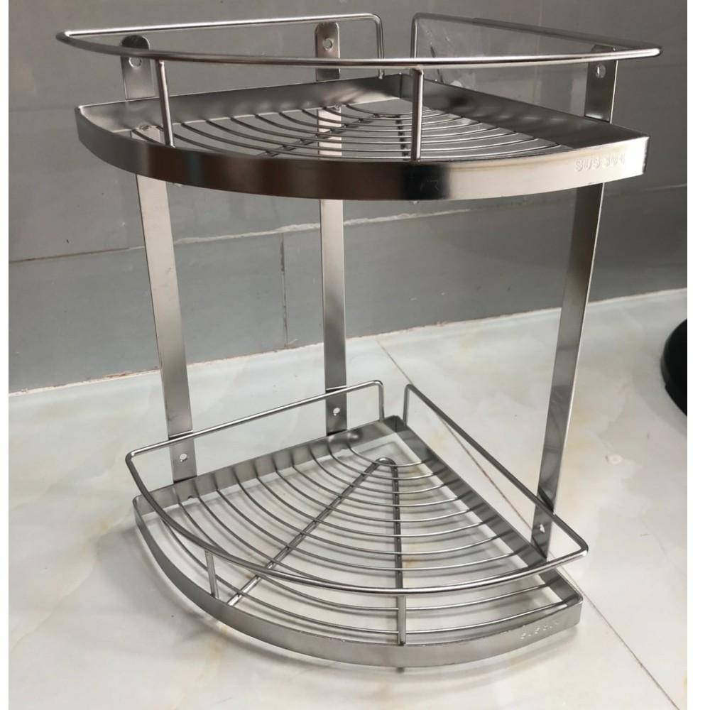 KỆ GÓC INOX 304 2TẦNG/ KỆ đa năng nhà tắm 2 tầng inox 304 cao cấp không han gỉ sét