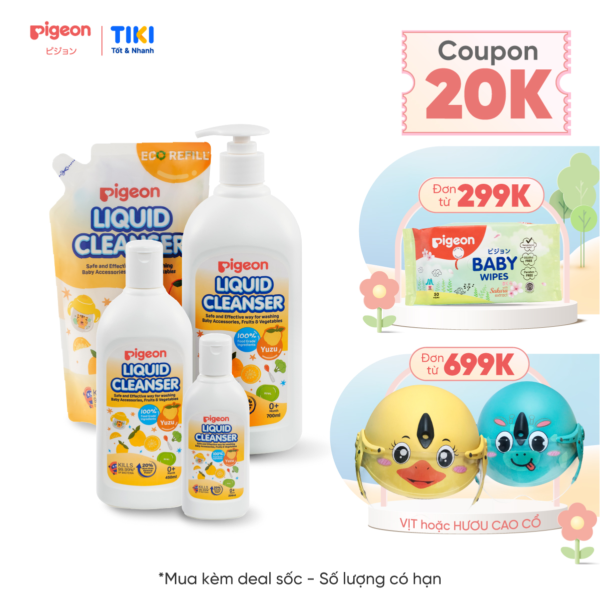 Nước Rửa Bình Sữa Pigeon Hương Yuzu