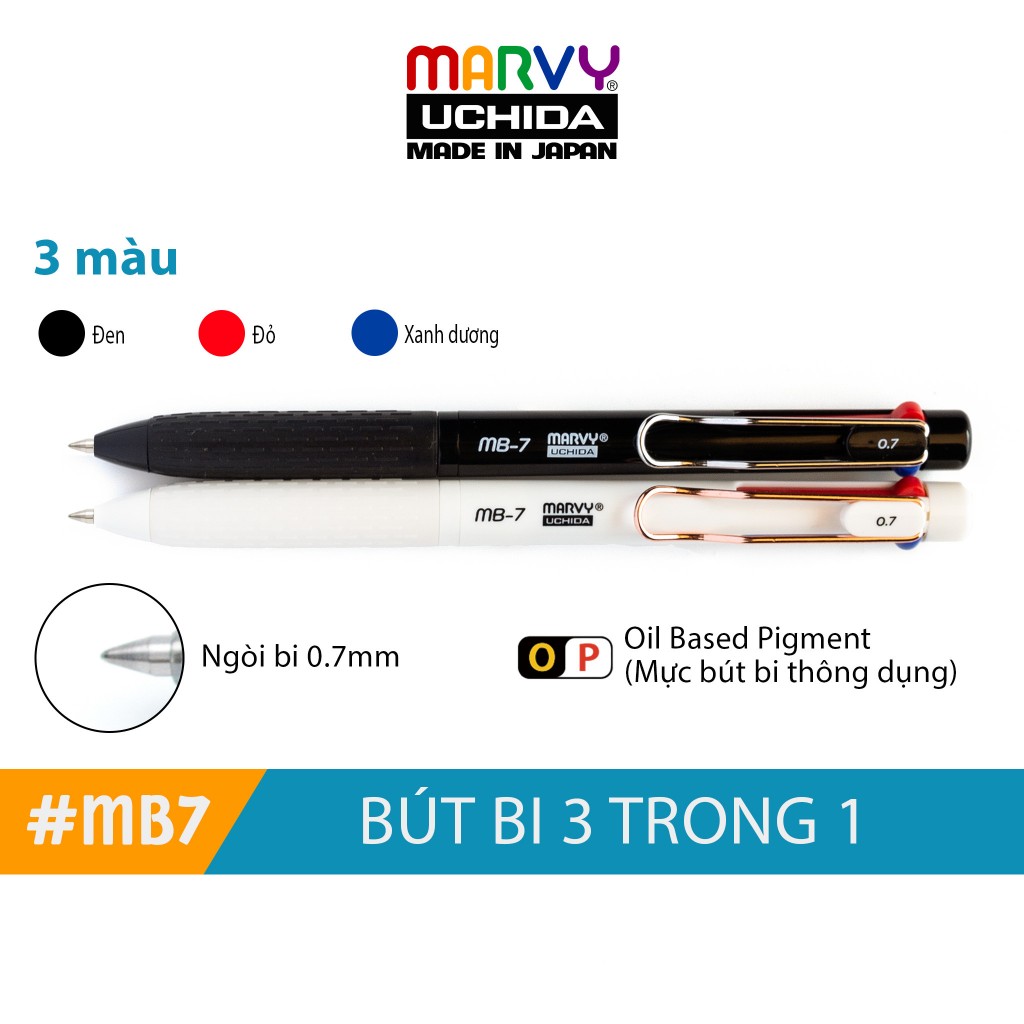 Bút gel ba màu Marvy MB7