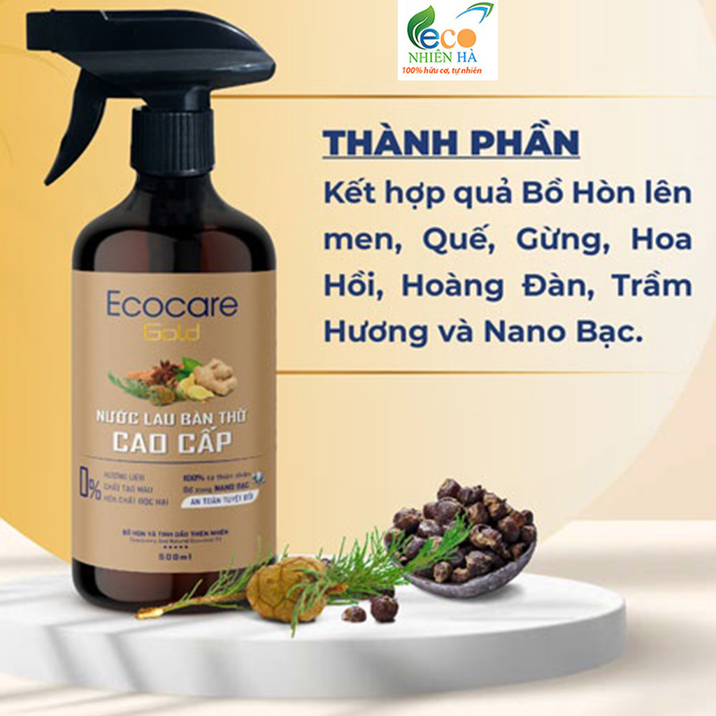 Nước lau bàn thờ cao cấp ECOCARE 500ml tinh dầu hữu cơ, giúp tẩy uế mang vượng khí tài lộc