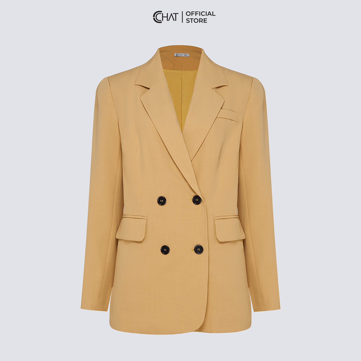 Áo Blazer Nữ CCHAT Kiểu Hai Túi Ngực Chất Tuytsi Cao Cấp 22EHS2002ST
