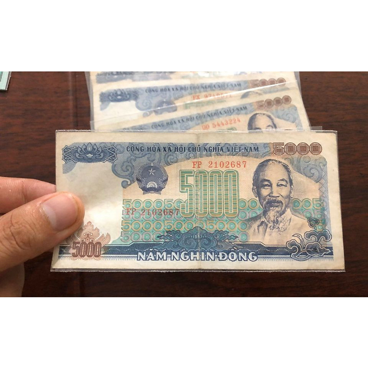 Tờ 5000 đồng Việt Nam 1987, tiền cổ thời bao cấp lưu hành trong thời gian rất ngắn - Chất lượng như hình, Tiền xưa thật 100%
