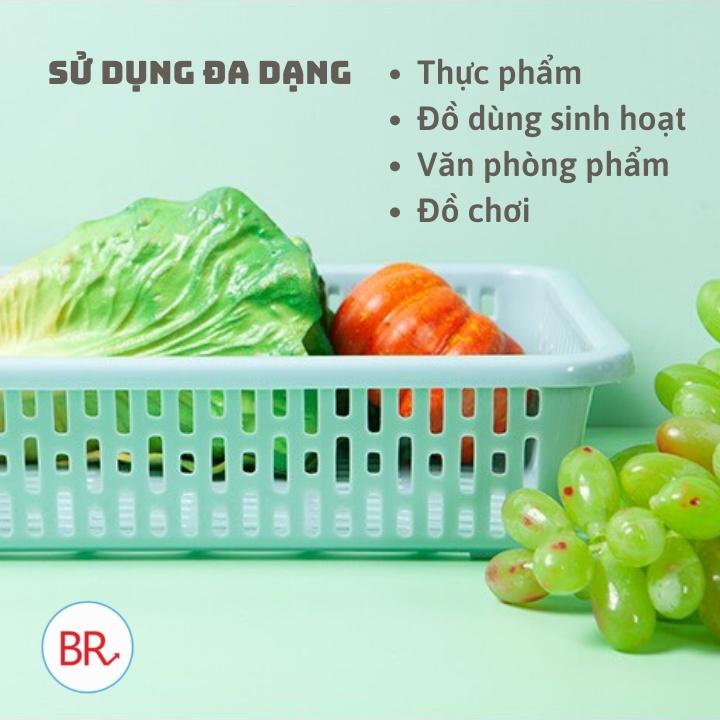 Rổ nhựa chữ nhật Việt Nhật (3593/3594) đựng đồ đa năng, tiện ích – Khay nhựa chữ nhật đựng đồ nhà bếp, tài liệu 01765