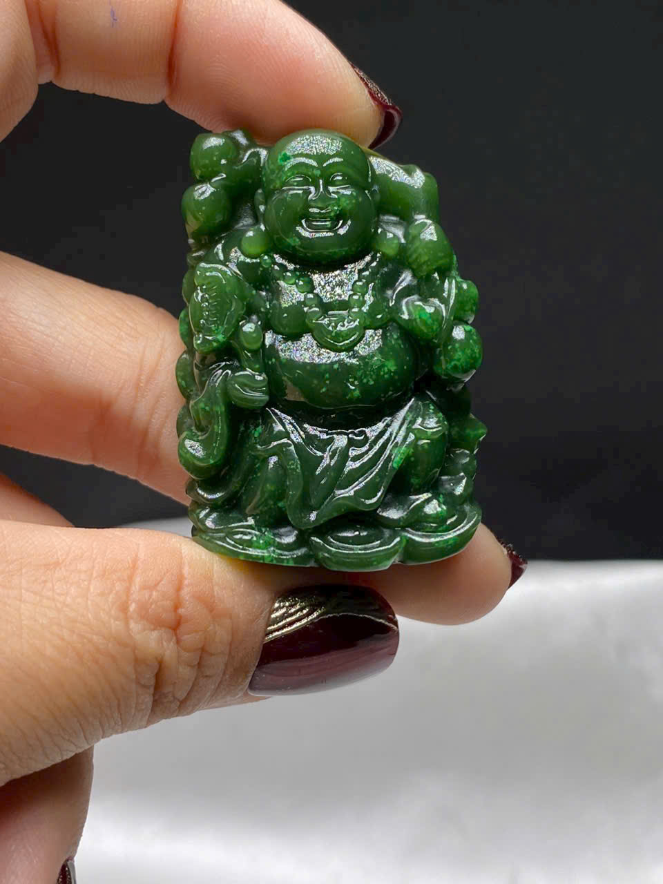 Mặt dây chuyền ngọc bích, mặt dây chuyền phật di lặc|phongthuygiaphat