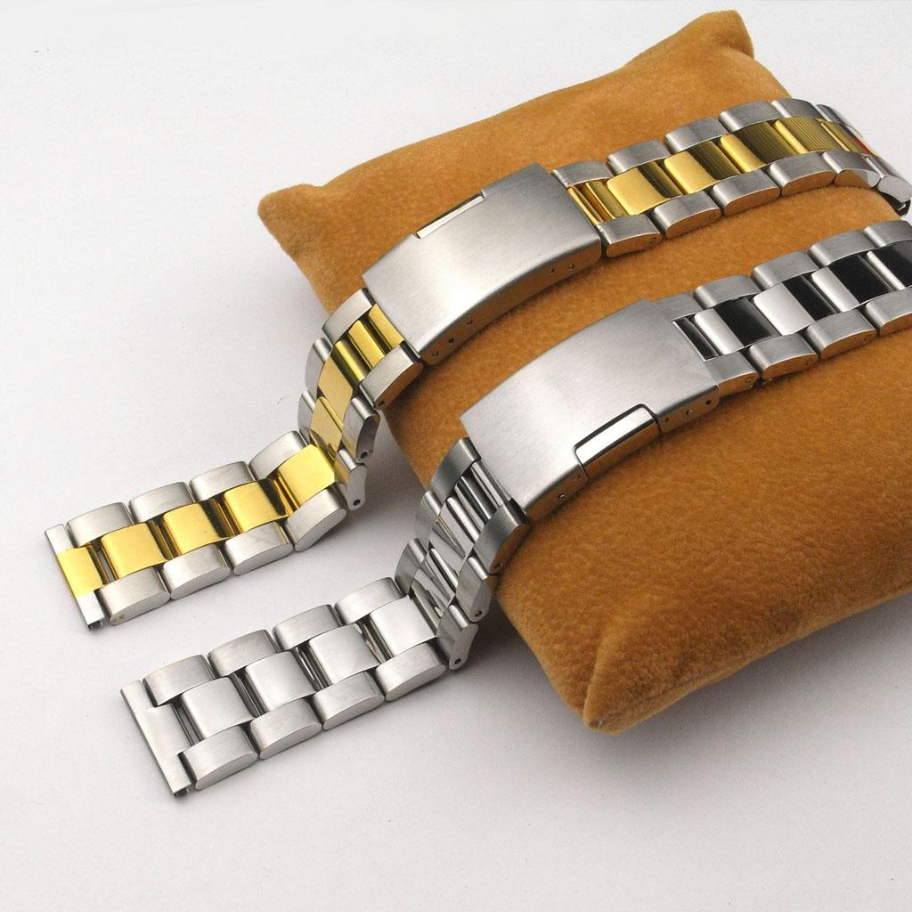 Silver Solid Stainless Steel Replacement Bracelet Wristwatch Band Strap