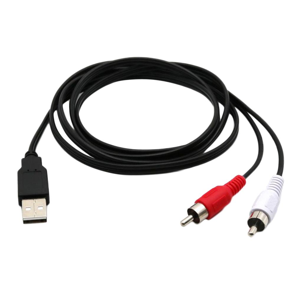 1.5m USB 2.0 Female to 2x RCA Male Video A/V Camcorder Adapter Cable