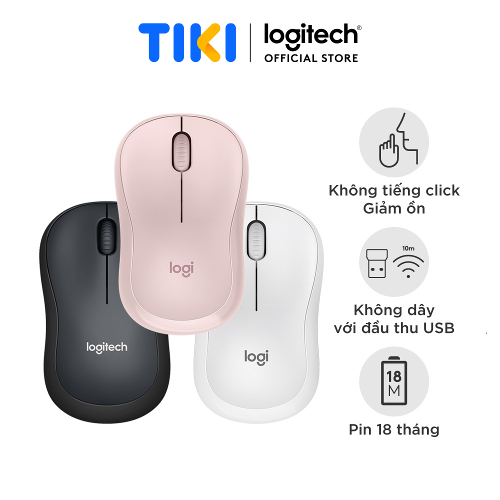 Chuột Không Dây Logitech M220 Silent Plus - Hàng Chính Hãng