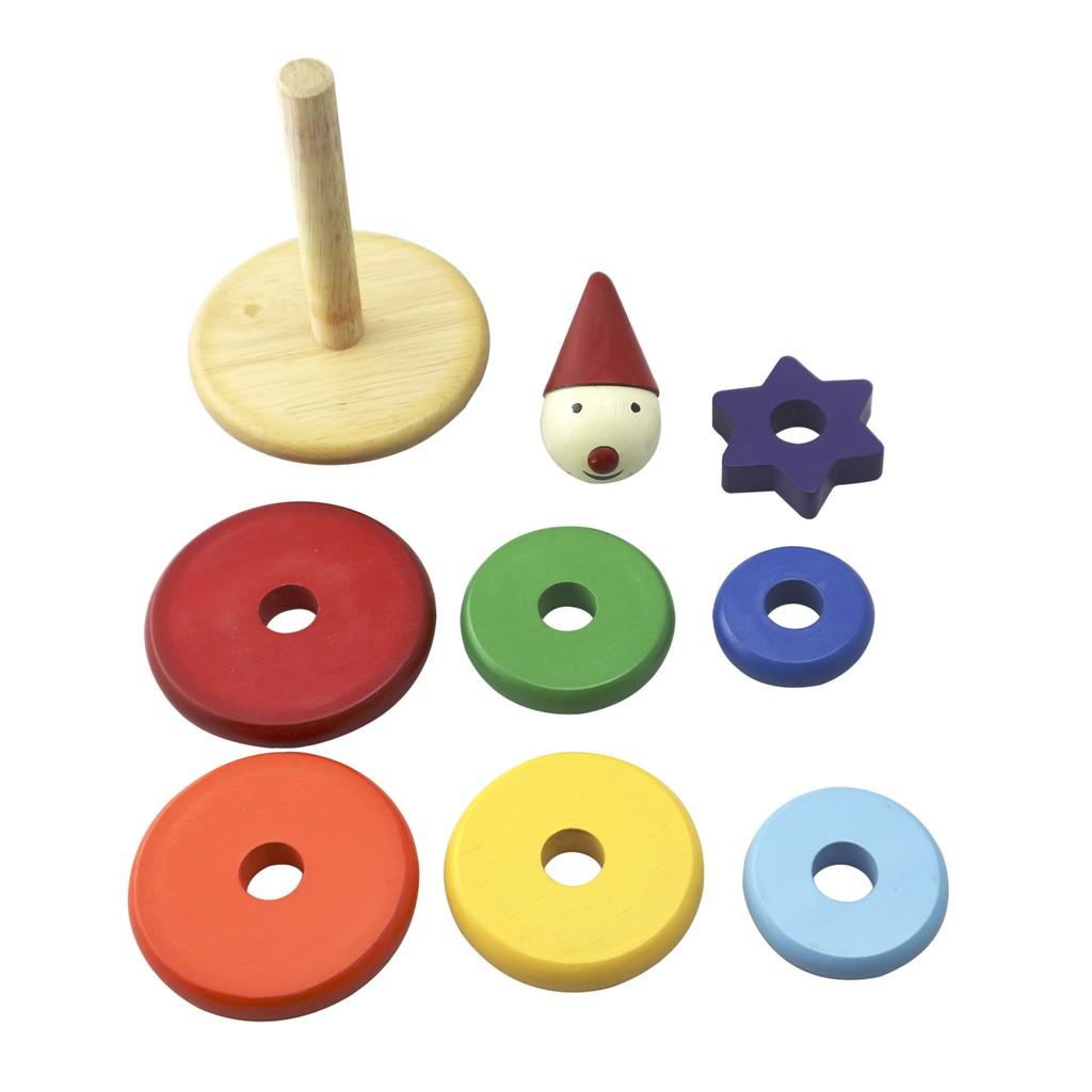Đồ chơi gỗ Chú hề cầu vồng | Winwintoys 66072 | Giúp bé phát triển tính sáng tạo và khéo léo | Đạt tiêu chuẩn CE và CR