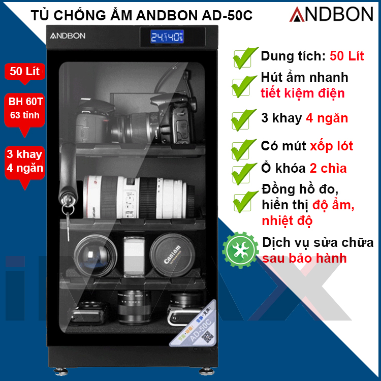 Tủ chống ẩm iMax bán từ 20-50 Lít Andbon, Hàng chính hãng