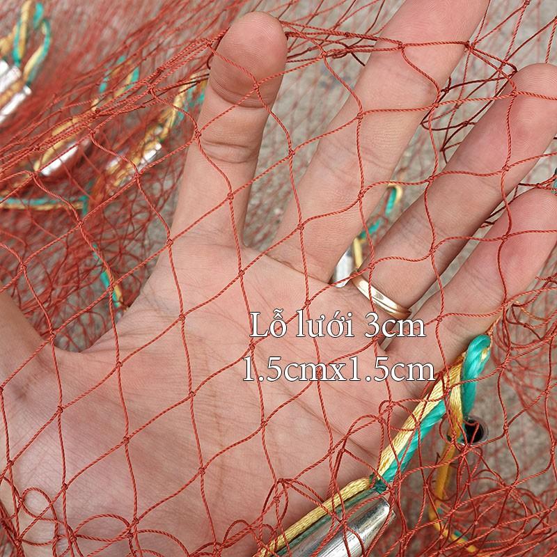 CHÀI CÁ - Chài Dù Bắt Cá Chân Chì Đúc cao 2m6 nặng 2,4kg mắt lưới 3cm