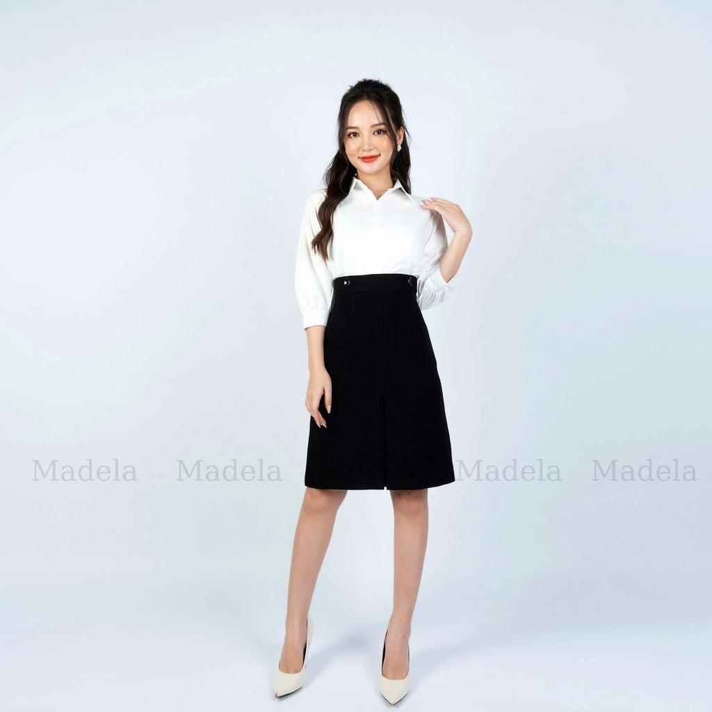 Chân Váy dài Chữ A Xẻ trước Madela Phong cách thanh lịch ,Váy dài chữ A midi kiểu dáng basic công Sở , chất vải dày dặn có nhiều màu lựa chọn - CVLD06