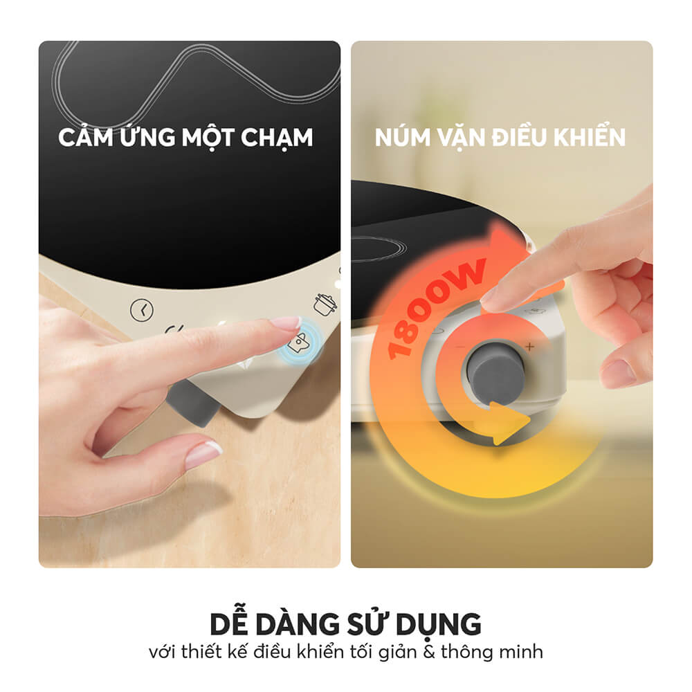 Bếp Điện Từ Đơn Elmich ICE-8878 1800W, Hàng Chính Hãng, Mặt Kính Ceramic - JoyMall