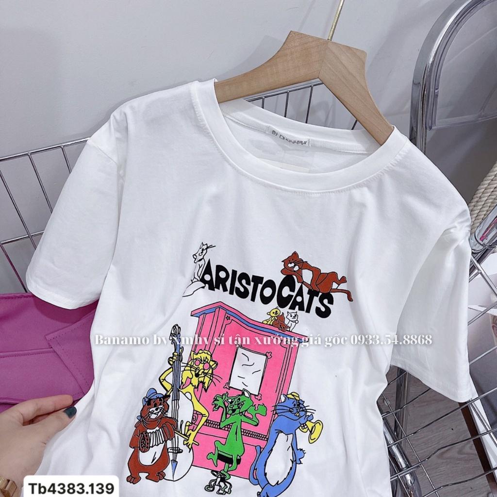 Áo thun nữ unisex aristocats thời trang Banamo fashion áo thun aristocats 3127