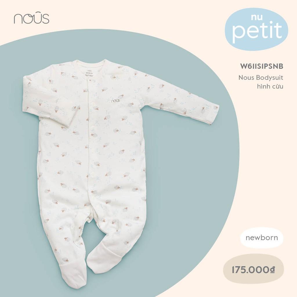 Bộ Đồ Liền Tất Petit - Trắng in hình cừu,Newborn