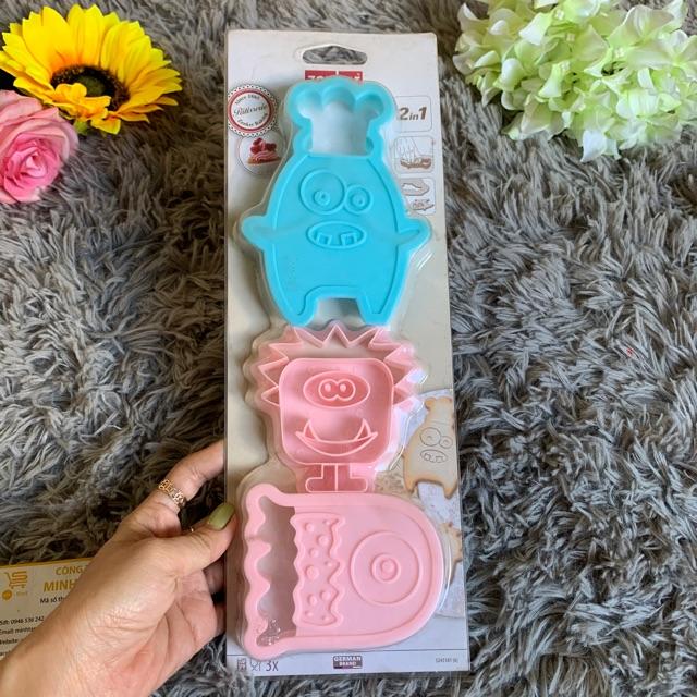 Bộ 3 khuôn cắt bánh quy 2in1