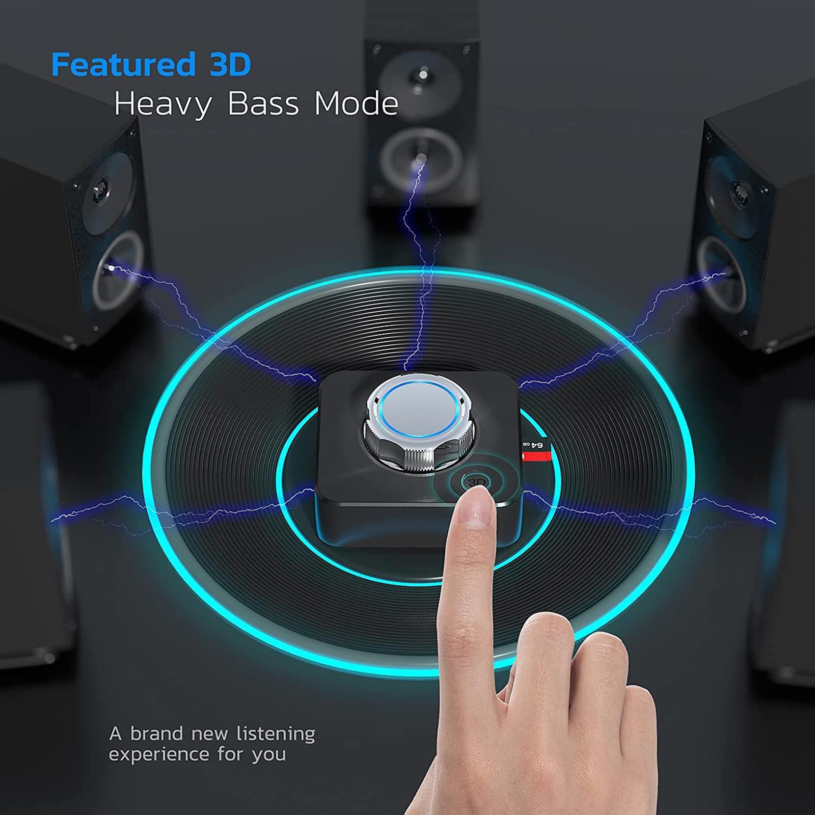 Bluetooth Receiver, V5.0 Bluetooth Adapter for Audio, Bluetooth AUX Adapter for TV/Car/PC/MP3 Player/Home Theater, Pairs 2 Devices Simultaneously
