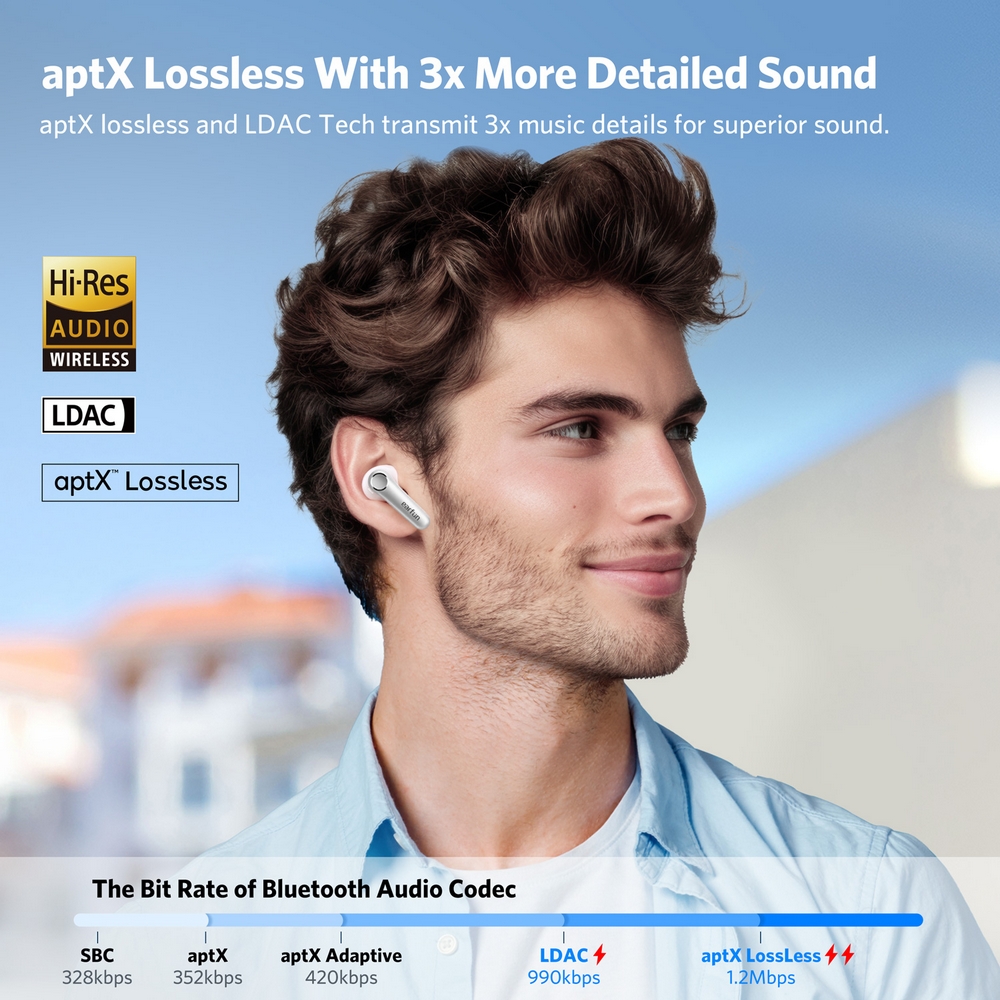 Tai nghe True Wireless EARFUN Air Pro 4 Màu ĐEN | QCC3091 | Adaptive ANC | Game mode &lt;50ms | Auracast-Hàng Nhập Khẩu